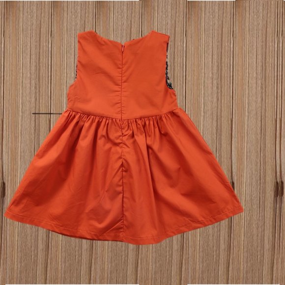 Fox Girl Dress Thanksgiving Birthday Outfit Safari Wild One Birthday Easter - Picture 3 of 3